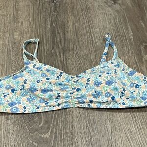 Blue Floral Bikini Top Body Blues Flowers J46